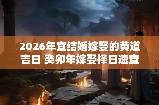 2026年宜结婚嫁娶的黄道吉日 癸卯年嫁娶择日速查表 2026年宜结婚嫁娶的黄道吉日 癸卯年嫁娶择日速查表