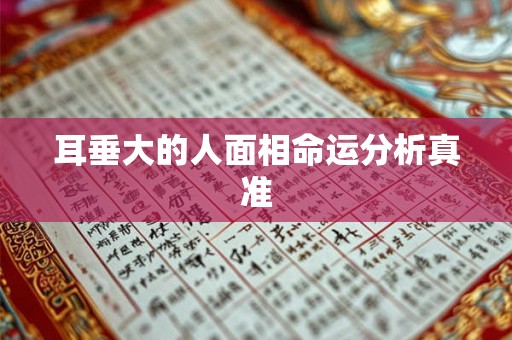 耳垂大的人面相命运分析真准