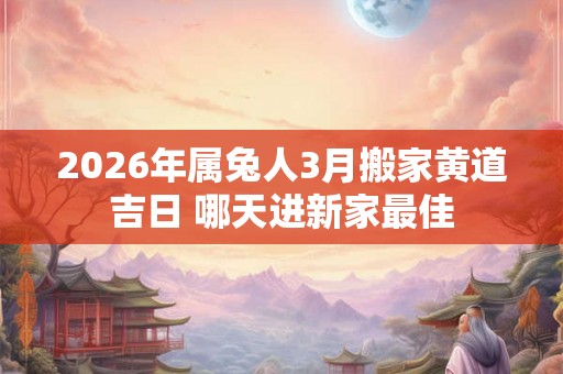 2026年属兔人3月搬家黄道吉日 哪天进新家最佳 2026年属兔人3月搬家黄道吉日 哪天进新家最佳
