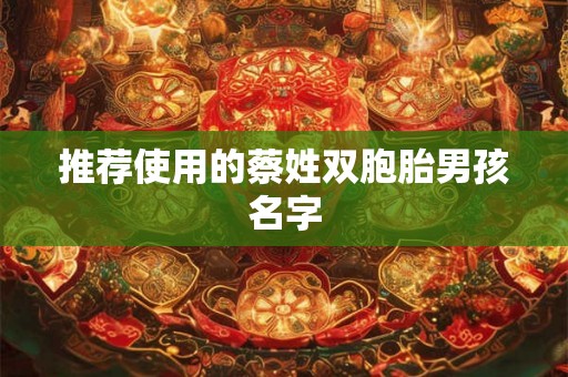 推荐使用的蔡姓双胞胎男孩名字