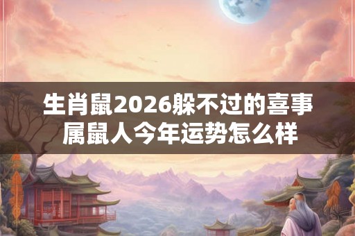 生肖鼠2026躲不过的喜事 属鼠人今年运势怎么样