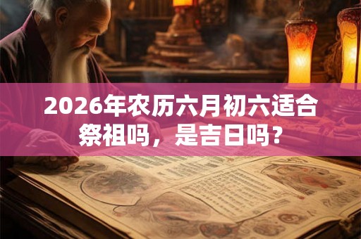 2026年农历六月初六适合祭祖吗，是吉日吗？