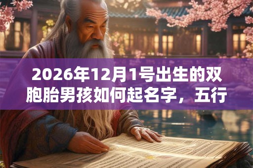 2026年12月1号出生的双胞胎男孩如何起名字，五行属什么