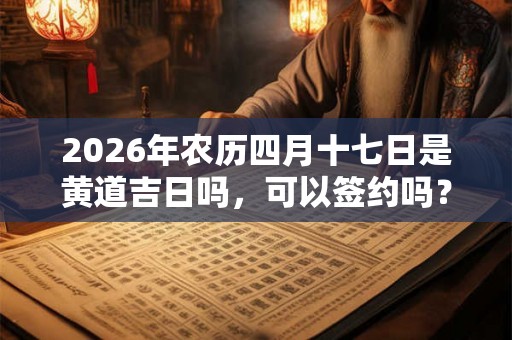 2026年农历四月十七日是黄道吉日吗，可以签约吗？