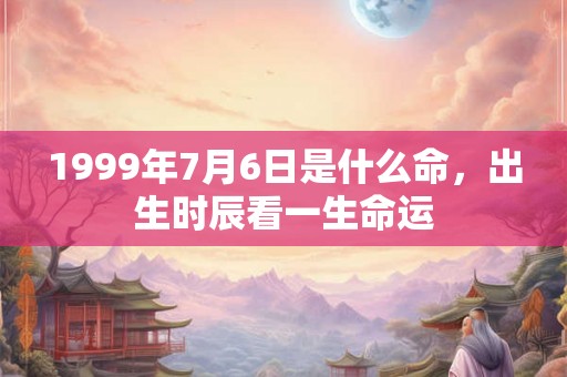1999年7月6日是什么命，出生时辰看一生命运
