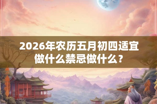 2026年农历五月初四适宜做什么禁忌做什么？