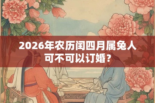 2026年农历闰四月属兔人可不可以订婚？