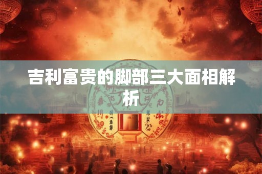 吉利富贵的脚部三大面相解析