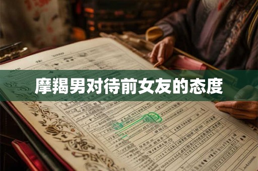 摩羯男对待前女友的态度
