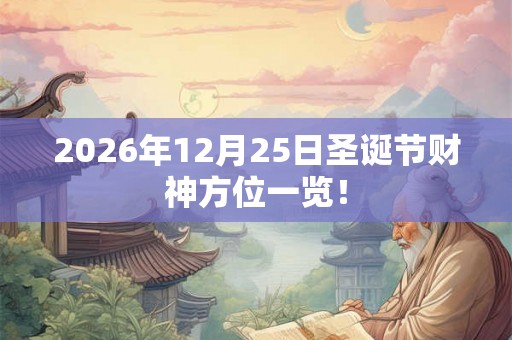 2026年12月25日圣诞节财神方位一览！