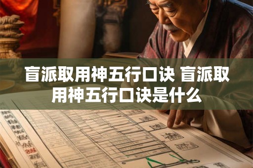 盲派取用神五行口诀 盲派取用神五行口诀是什么