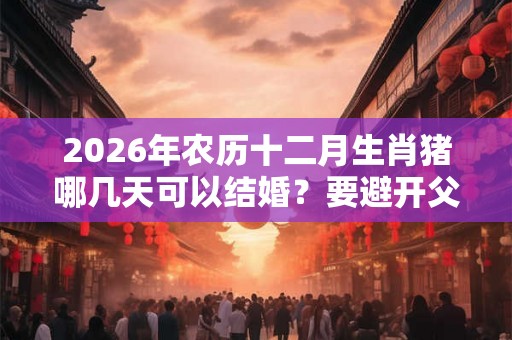 2026年农历十二月生肖猪哪几天可以结婚？要避开父母生日？