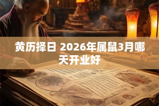 黄历择日 2026年属鼠3月哪天开业好