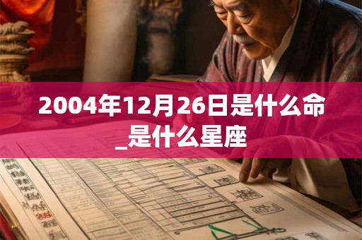 2004年12月26日是什么命_是什么星座