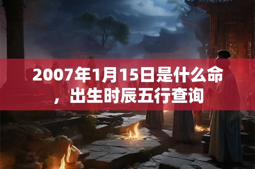 2007年1月15日是什么命，出生时辰五行查询