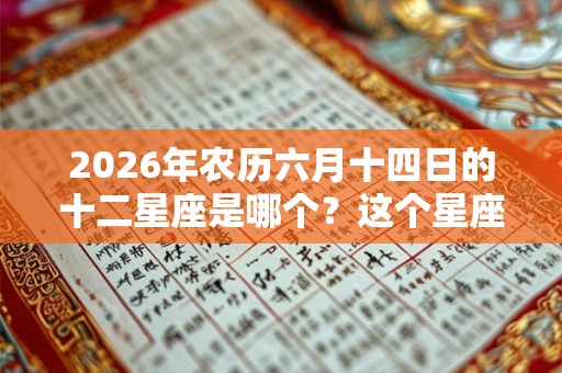 2026年农历六月十四日的十二星座是哪个？这个星座的性格怎么样？