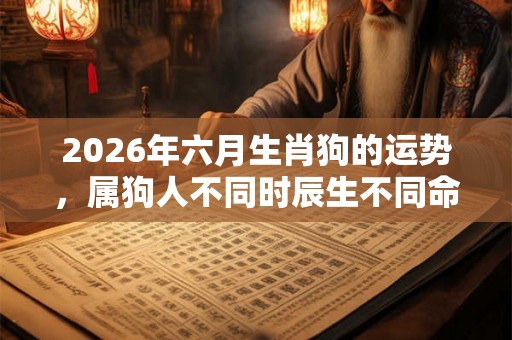2026年六月生肖狗的运势,属狗人不同时辰生不同命? 2026年六月生肖狗的运势,属狗人不同时辰生不同命?