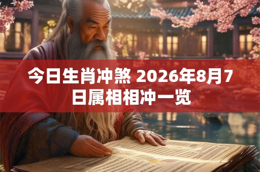 今日生肖冲煞 2026年8月7日属相相冲一览