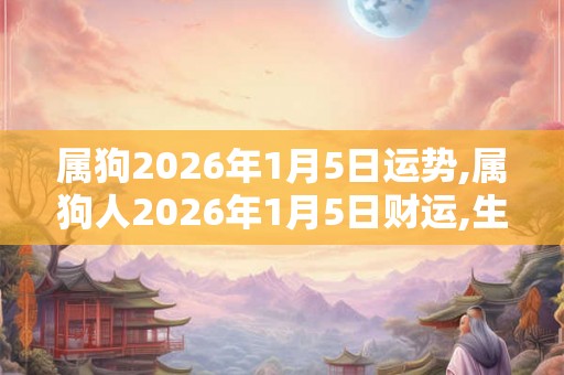 属狗2026年1月5日运势,属狗人2026年1月5日财运,生肖狗2026年1月5日运势