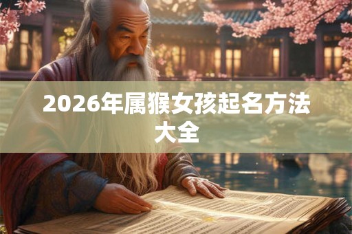 2026年属猴女孩起名方法大全