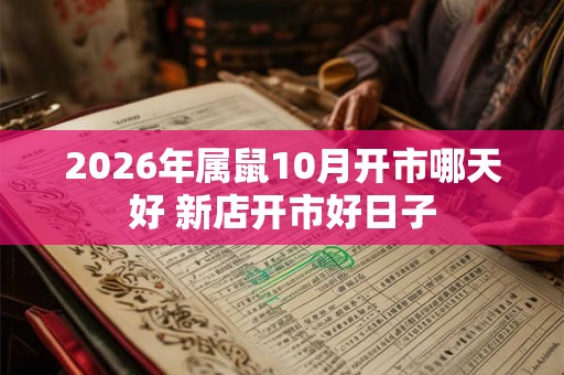 2026年属鼠10月开市哪天好 新店开市好日子