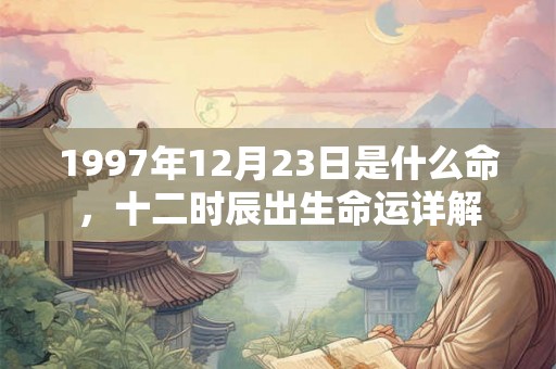 1997年12月23日是什么命，十二时辰出生命运详解