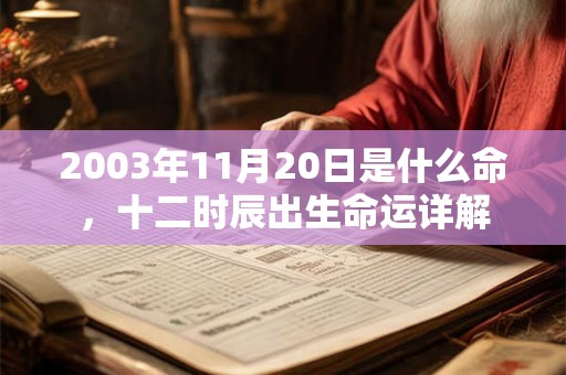 2003年11月20日是什么命,十二时辰出生命运详解 2003年11月20日是什么命,十二时辰出生命运详解