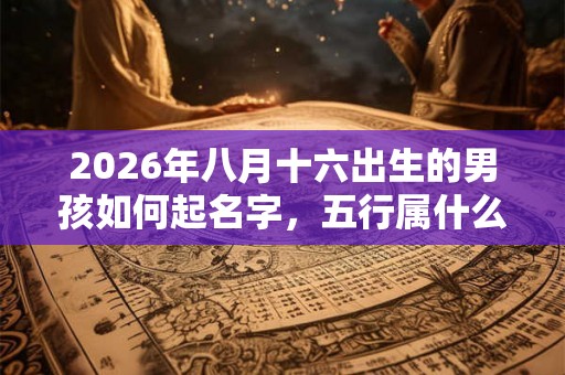 2026年八月十六出生的男孩如何起名字，五行属什么