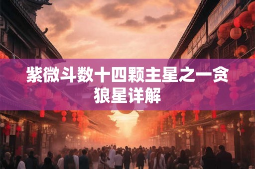紫微斗数十四颗主星之一贪狼星详解