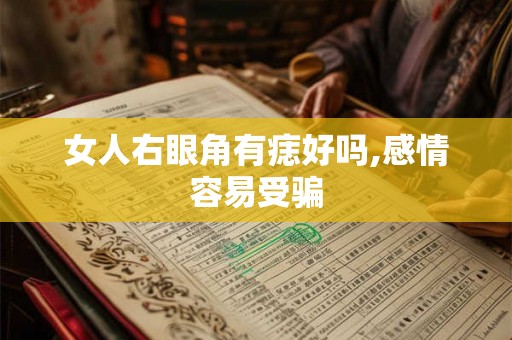 女人右眼角有痣好吗,感情容易受骗