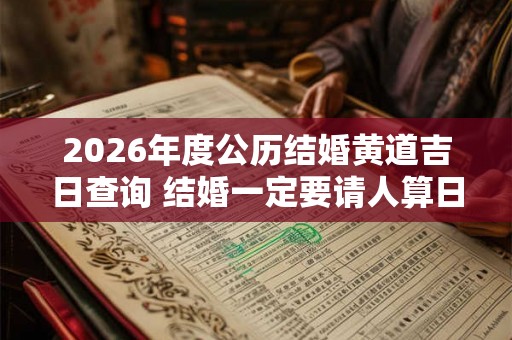 2026年度公历结婚黄道吉日查询 结婚一定要请人算日子吗