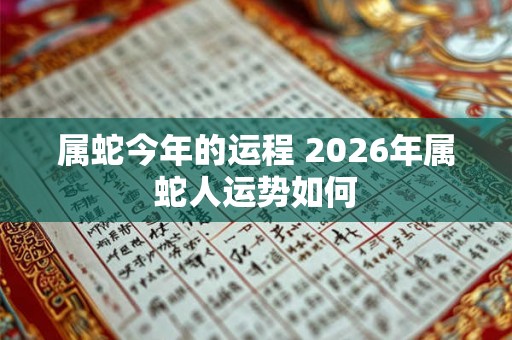 属蛇今年的运程 2026年属蛇人运势如何