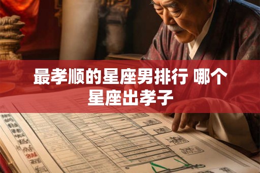 最孝顺的星座男排行 哪个星座出孝子
