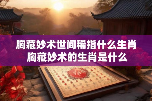 胸藏妙术世间稀指什么生肖 胸藏妙术的生肖是什么 胸藏妙术世间稀指什么生肖 胸藏妙术的生肖是什么