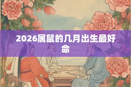 2026属鼠的几月出生最好命 2026属鼠的几月出生最好命