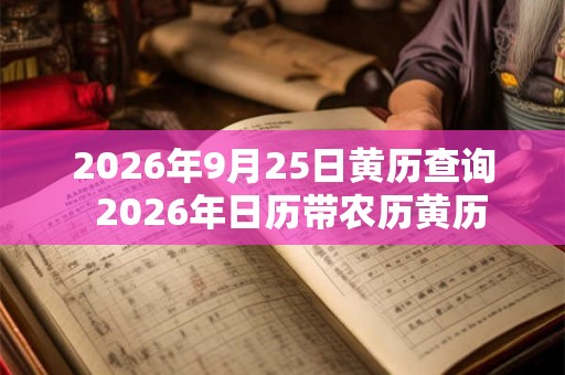 2026年9月25日黄历查询 2026年日历带农历黄历 2026年9月25日黄历查询 2026年日历带农历黄历