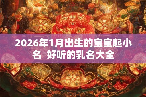 2026年1月出生的宝宝起小名  好听的乳名大全