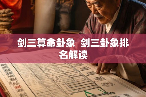 剑三算命卦象 剑三卦象排名解读 剑三算命卦象 剑三卦象排名解读