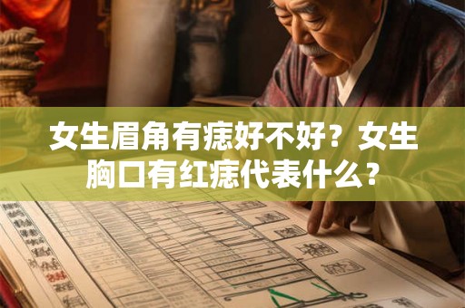 女生眉角有痣好不好？女生胸口有红痣代表什么？