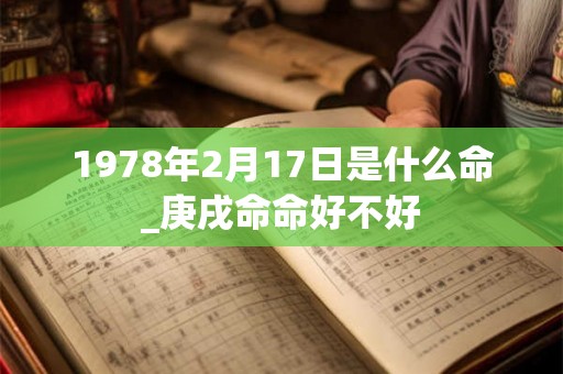 1978年2月17日是什么命_庚戌命命好不好