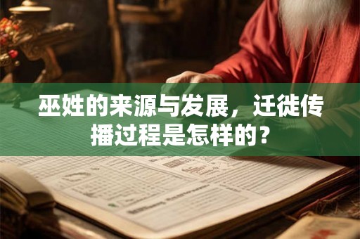 巫姓的来源与发展，迁徙传播过程是怎样的？