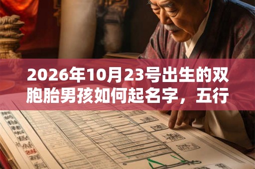 2026年10月23号出生的双胞胎男孩如何起名字，五行属什么