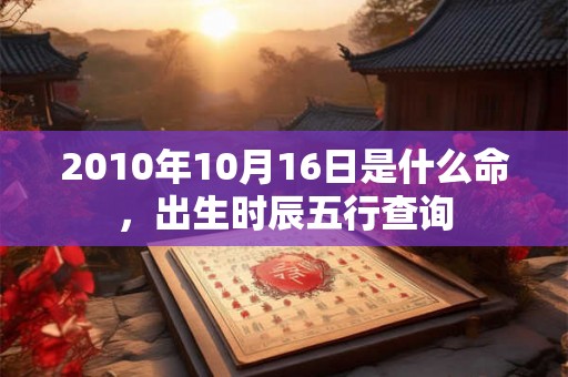 2010年10月16日是什么命，出生时辰五行查询