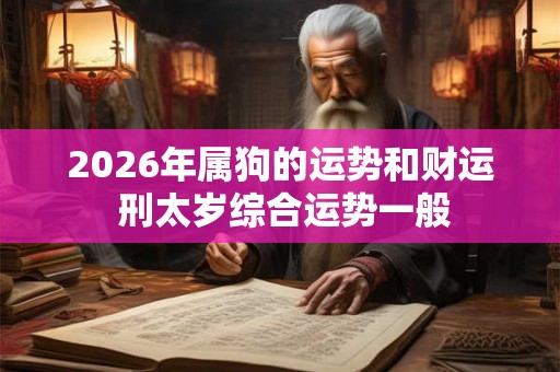 2026年属狗的运势和财运 刑太岁综合运势一般