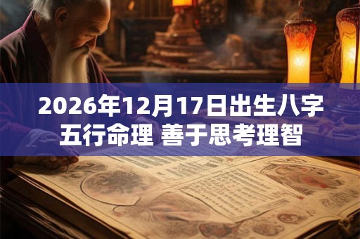 2026年12月17日出生八字五行命理 善于思考理智