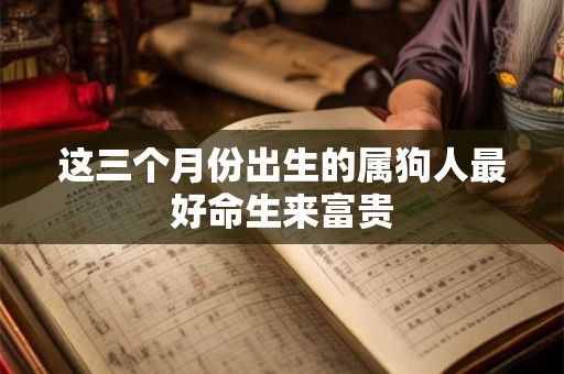 这三个月份出生的属狗人最好命生来富贵