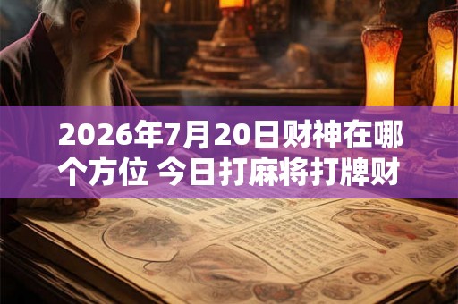 2026年7月20日财神在哪个方位 今日打麻将打牌财运方位！