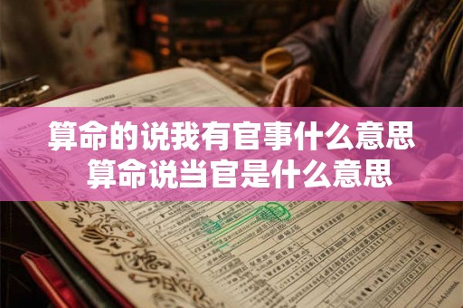 算命的说我有官事什么意思  算命说当官是什么意思