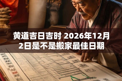 黄道吉日吉时 2026年12月2日是不是搬家最佳日期