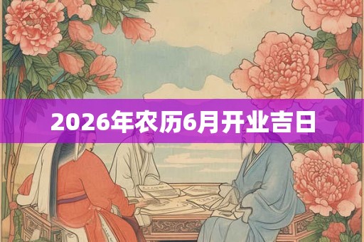 2026年农历6月开业吉日